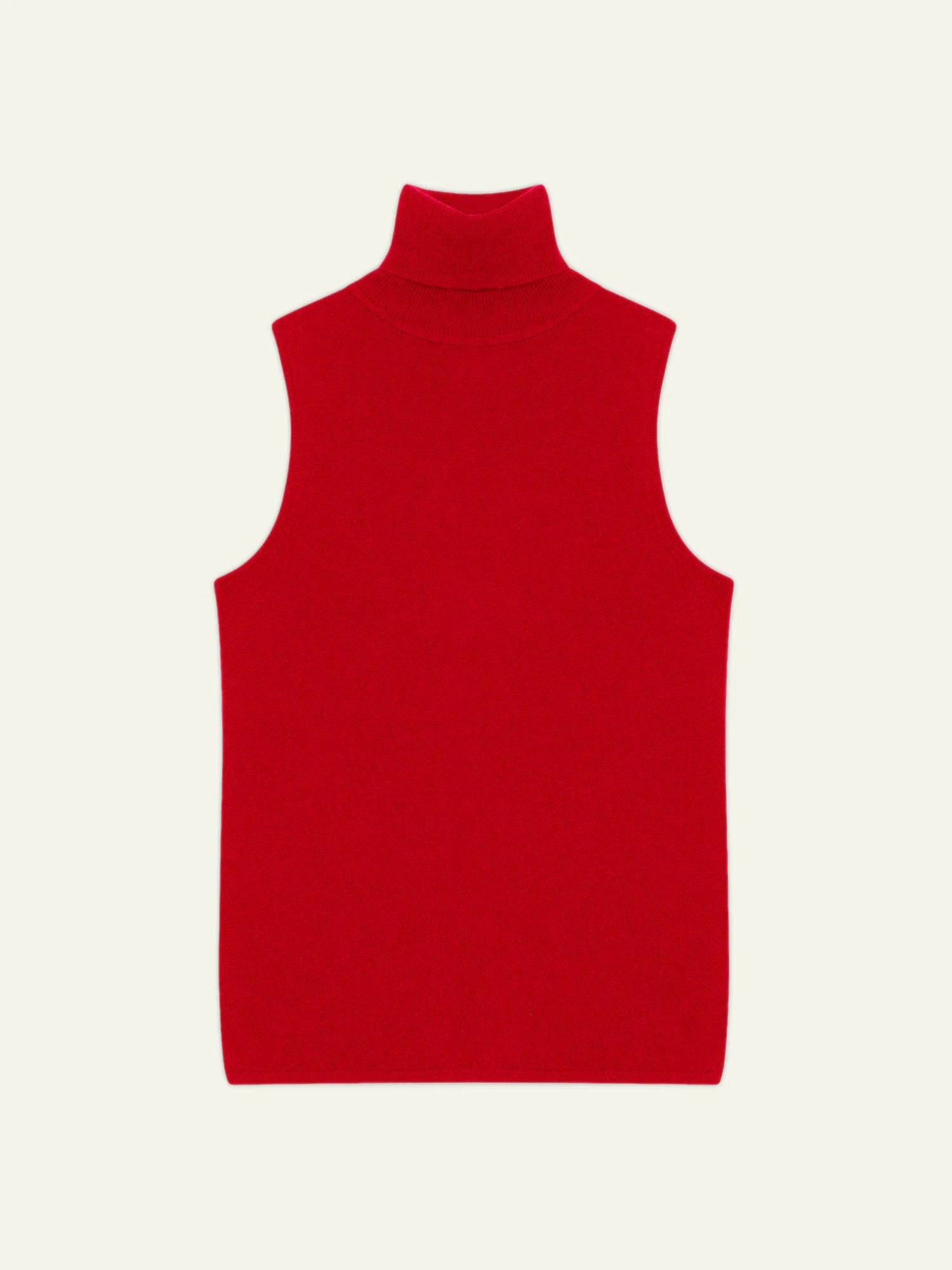 CAPUCIN Pullover Rollkragen ärmellos Rot