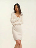CAPELET robe col V ivoire
