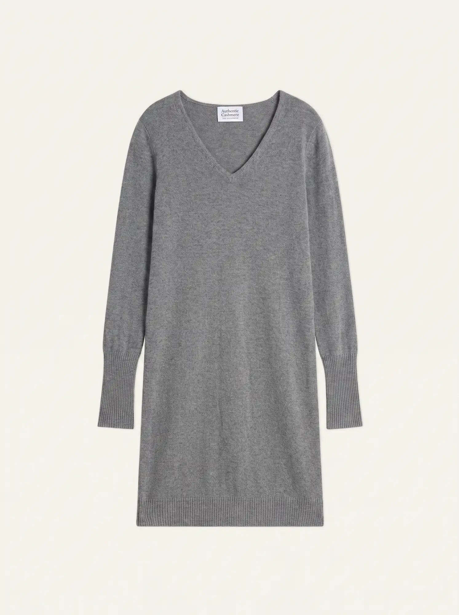 CAPELET robe col V flanelle chiné