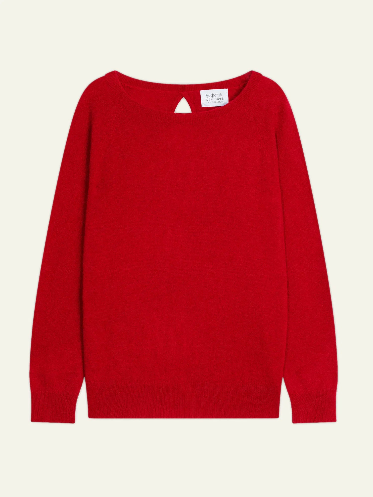 DIBONA Sweater Boat Neck Drop Back Red