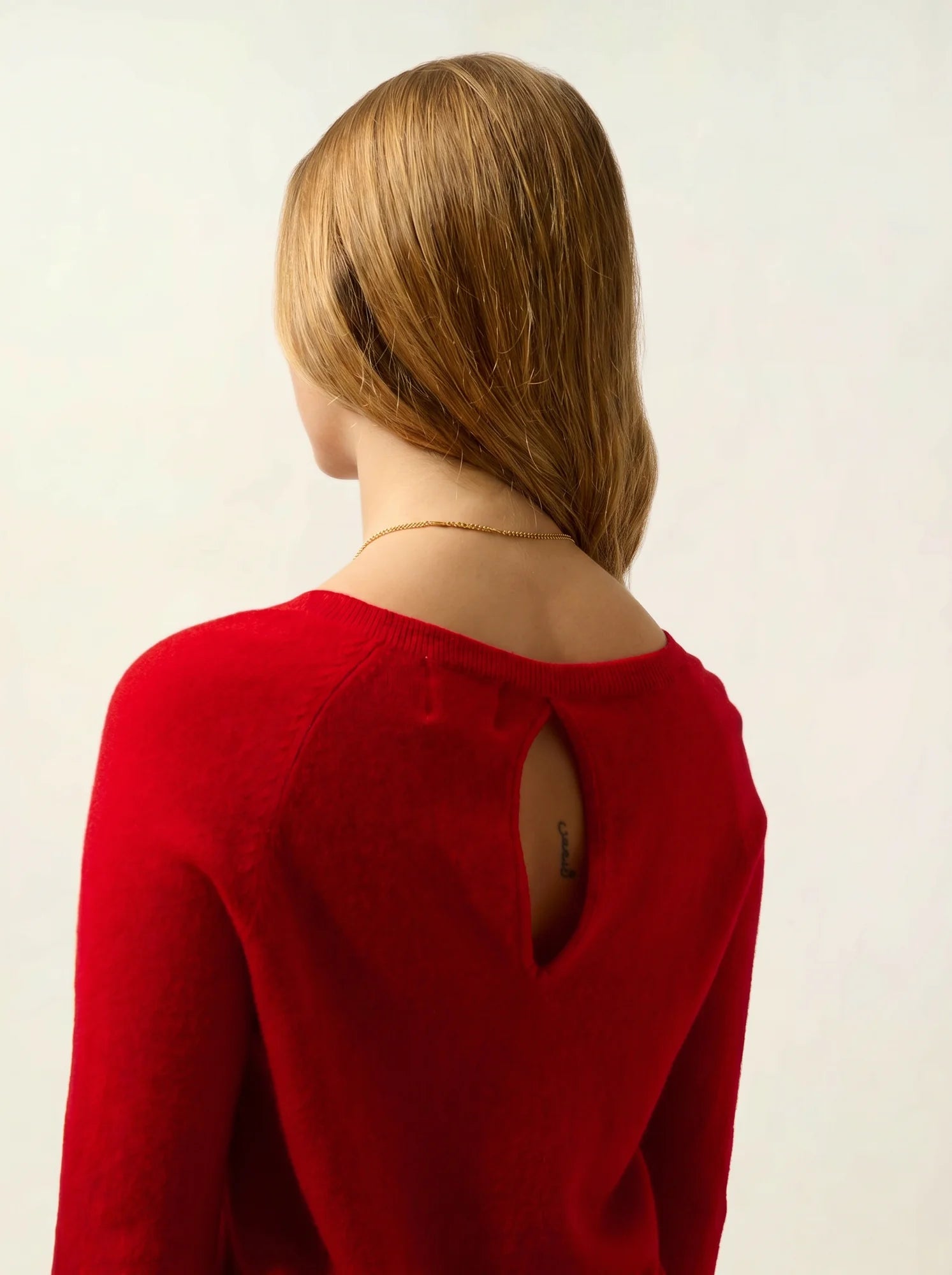 DIBONA Sweater Boat Neck Drop Back Red