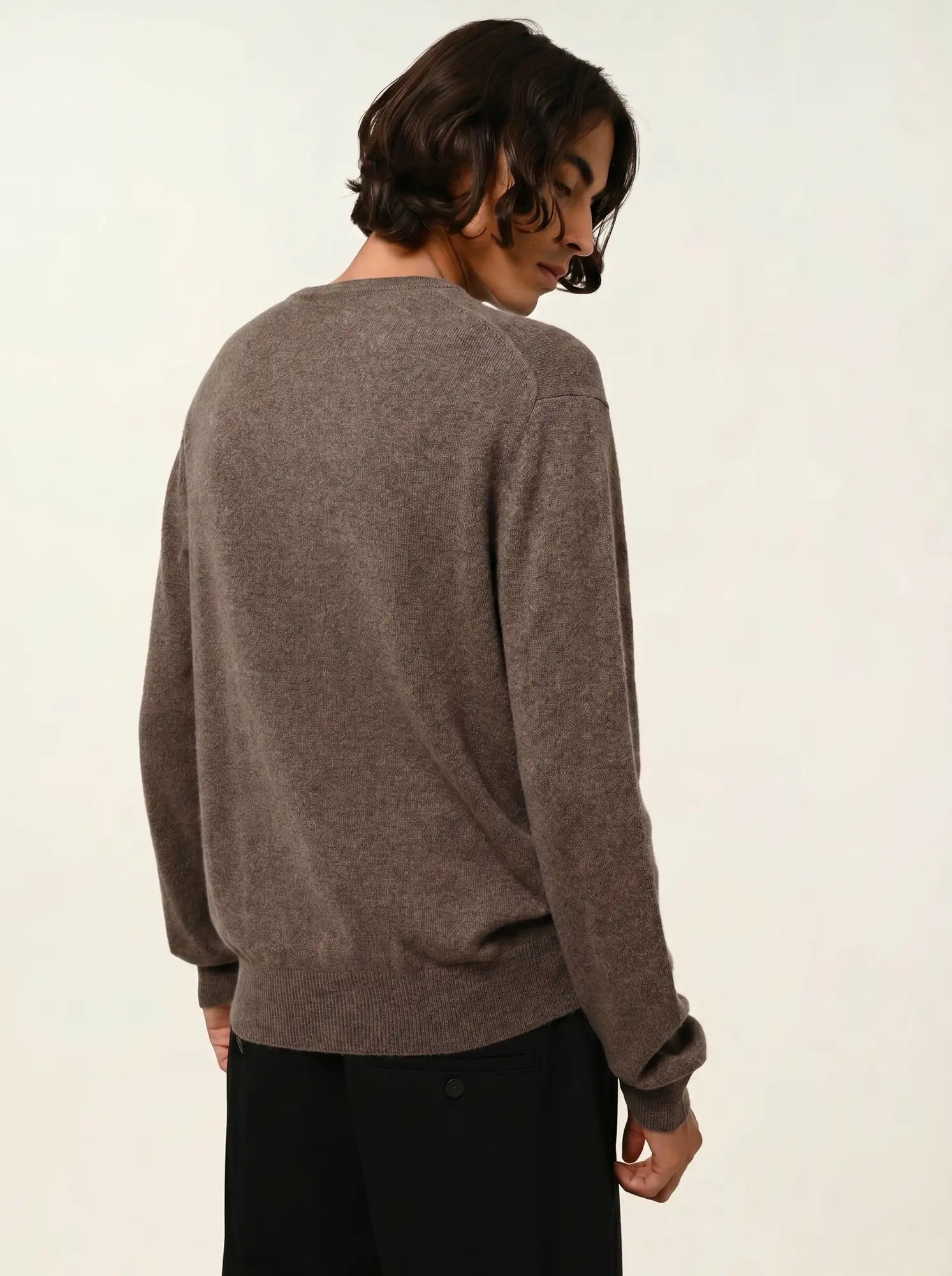AIGLIÈRE pull col rond taupe chiné