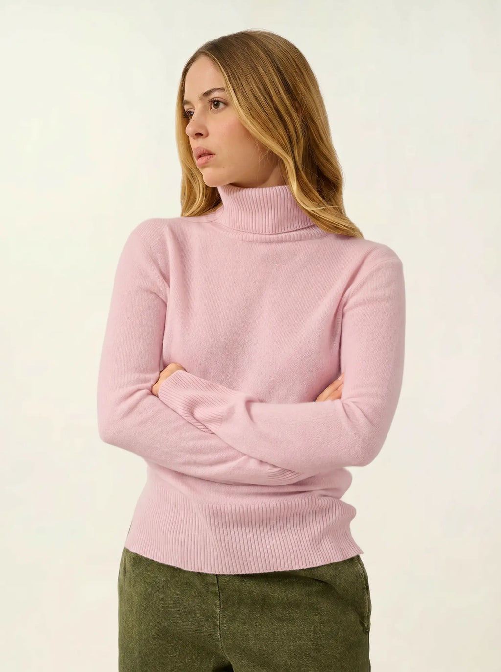 FORNET pull col roulé poudre