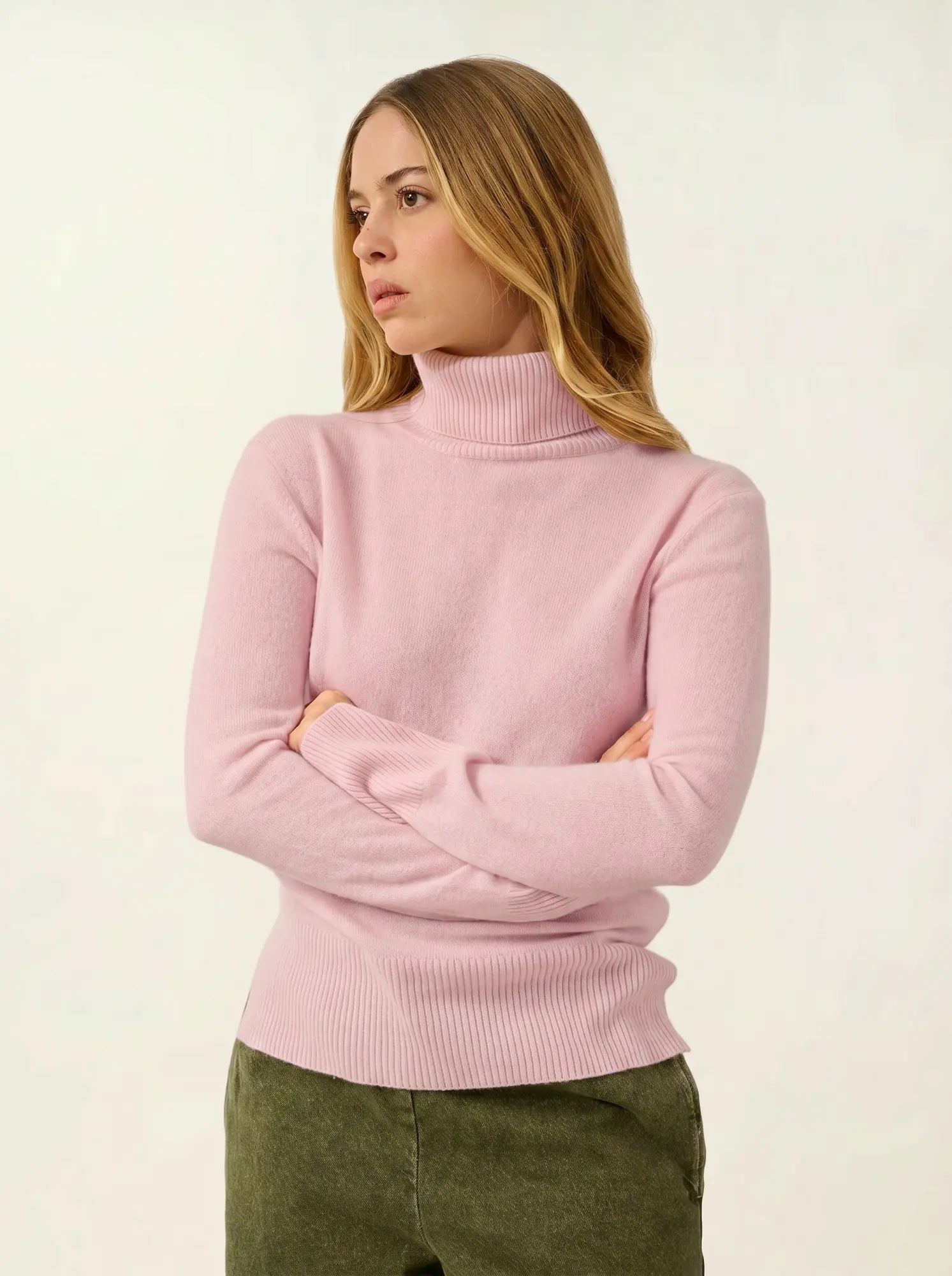 FORNET pull col roulé poudre