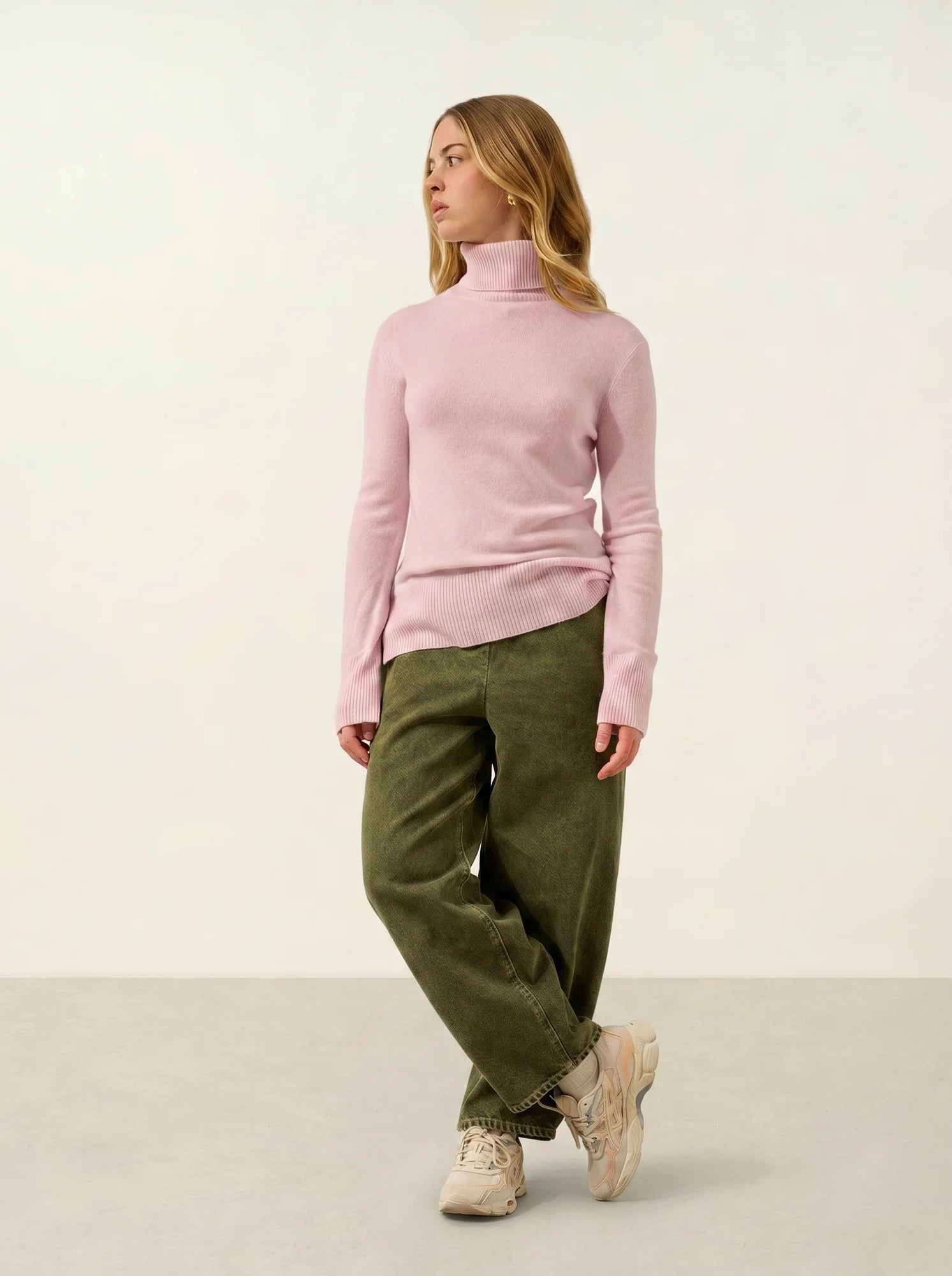 FORNET pull col roulé poudre