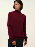 BANGE pull col roulé bordeaux
