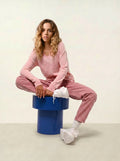 GIUSALET Pullover V-Ausschnitt Ballettrosa
