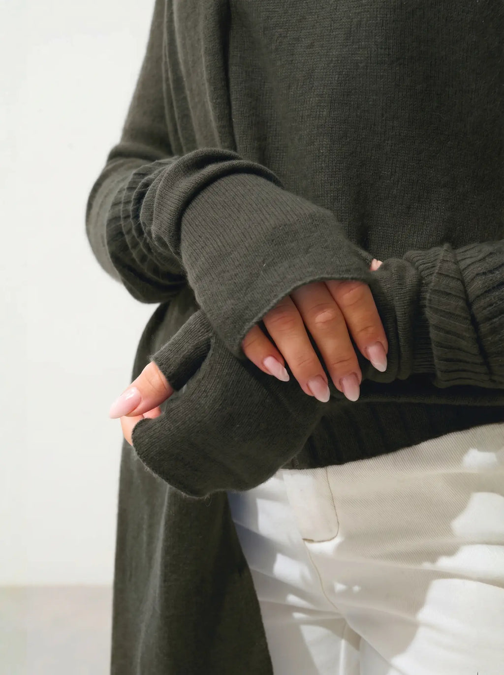 SERRE fingerless gloves khaki