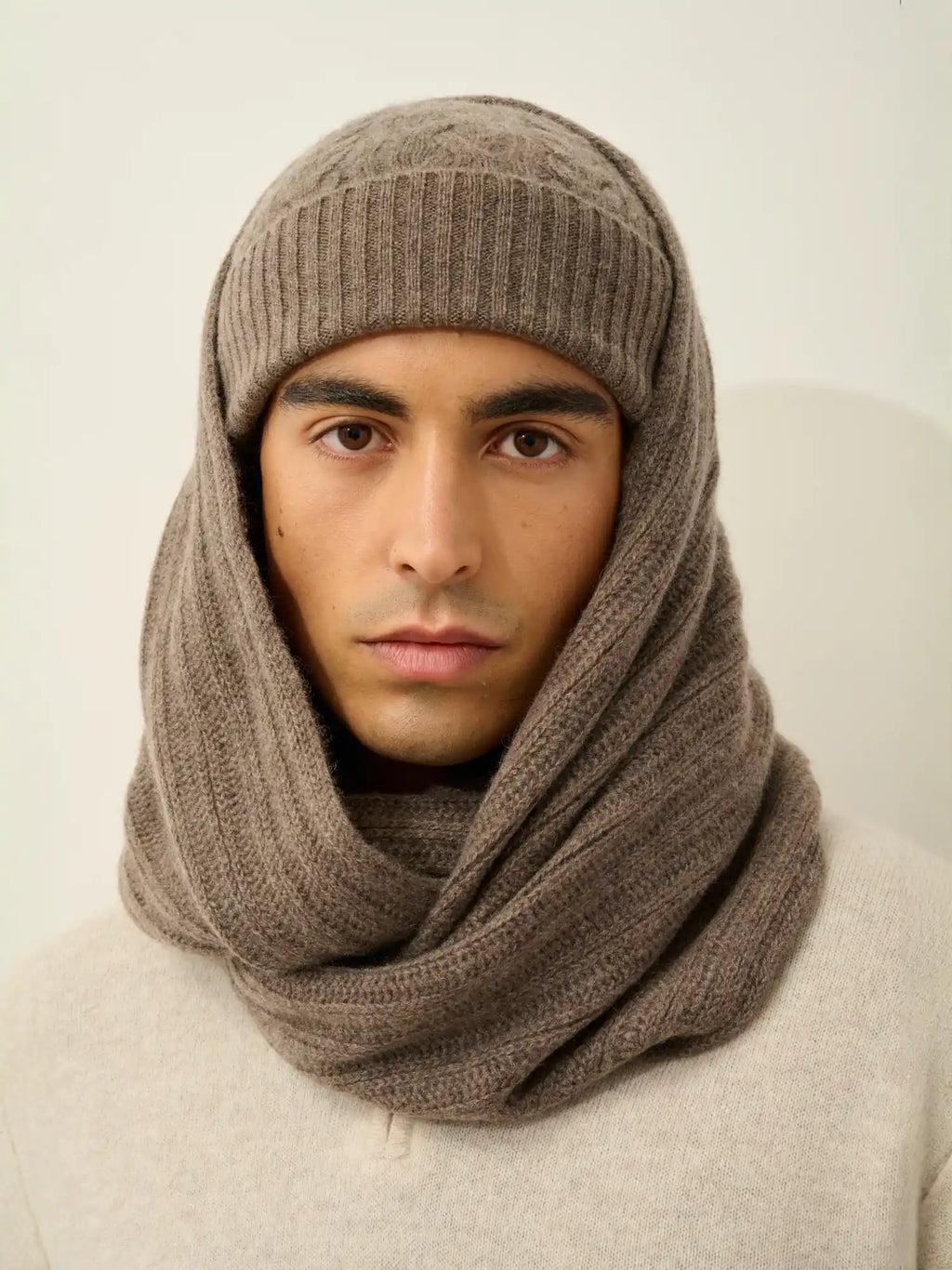 TOMMY tour de cou 4 fils taupe chiné