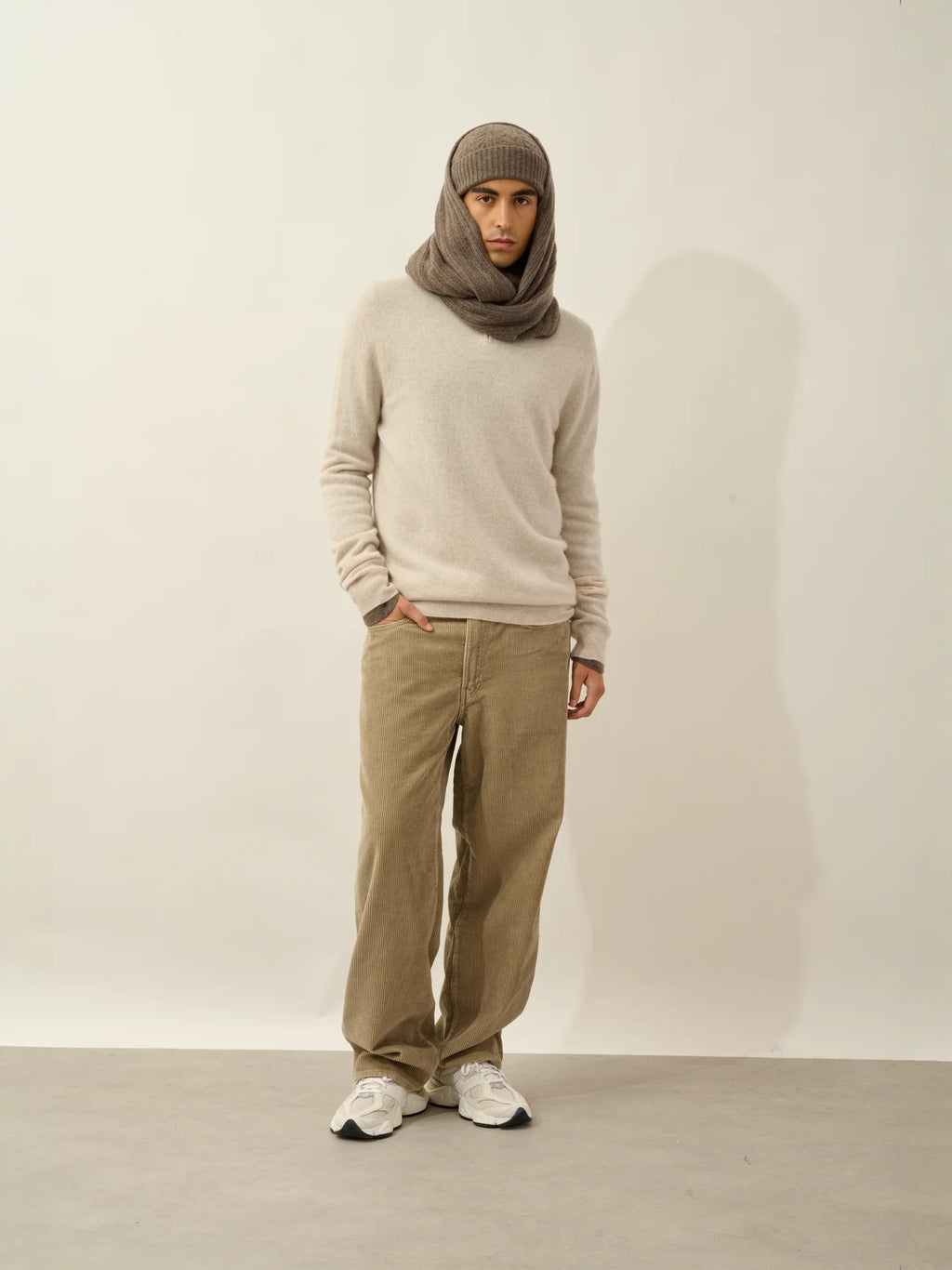 TOMMY tour de cou 4 fils taupe chiné