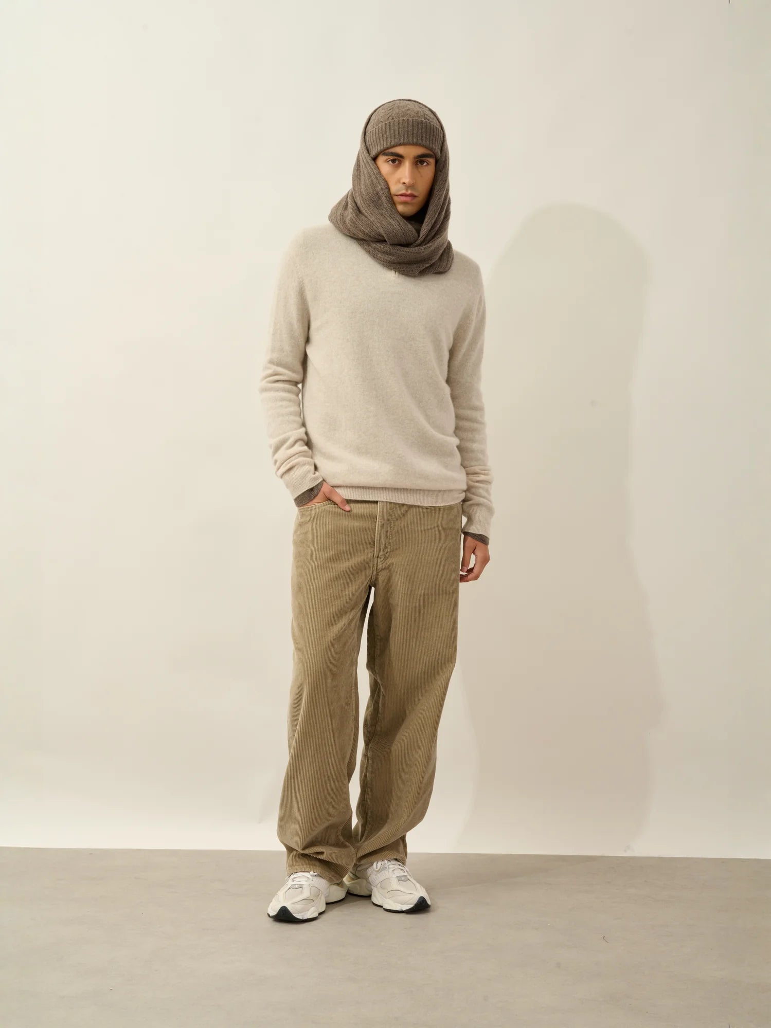 TOMMY tour de cou 4 fils taupe chiné