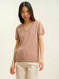KALI t-shirt v-ausschnitt camel meliert
