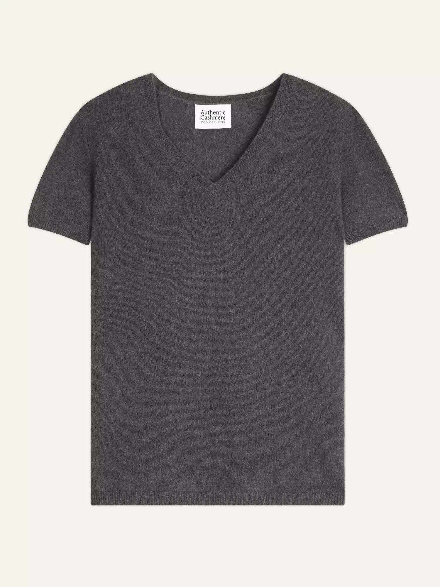 KALI t-shirt col V anthracite chiné