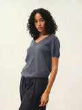 KALI t-shirt col V anthracite chiné