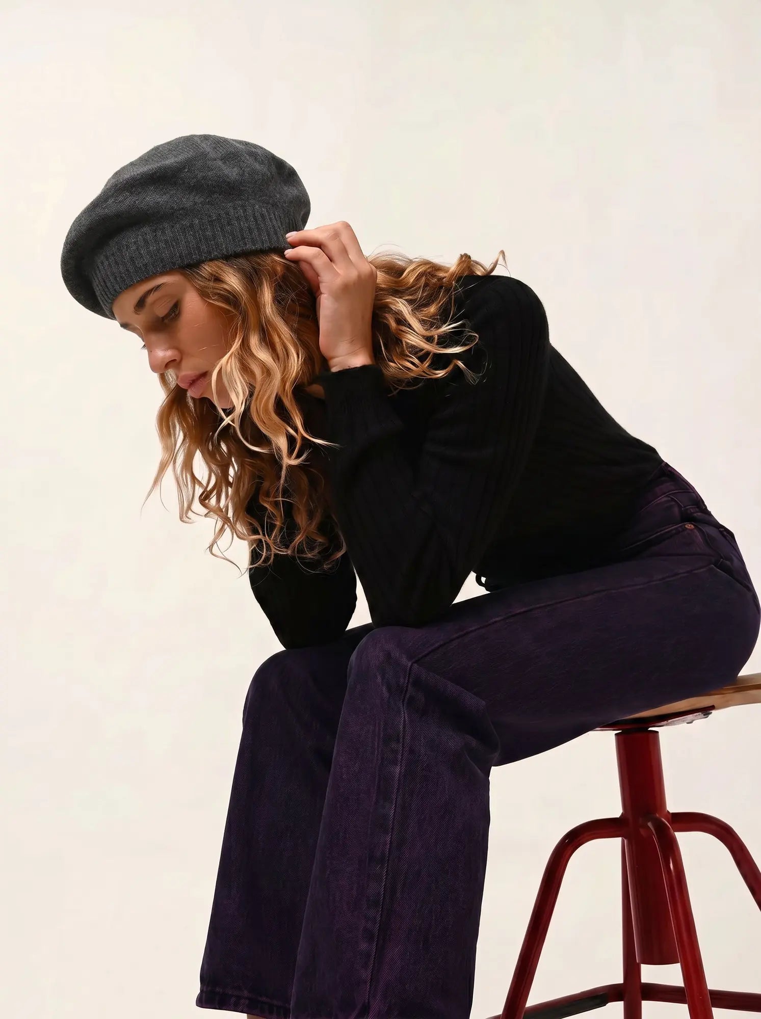 LIWI beret 4 ply heather charcoal