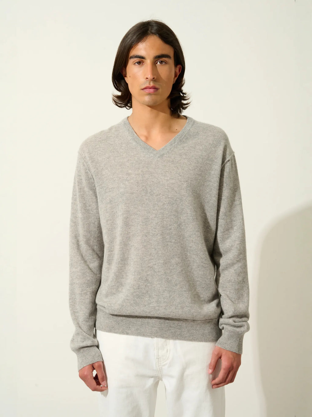 TIMEO pull col V nuage chiné
