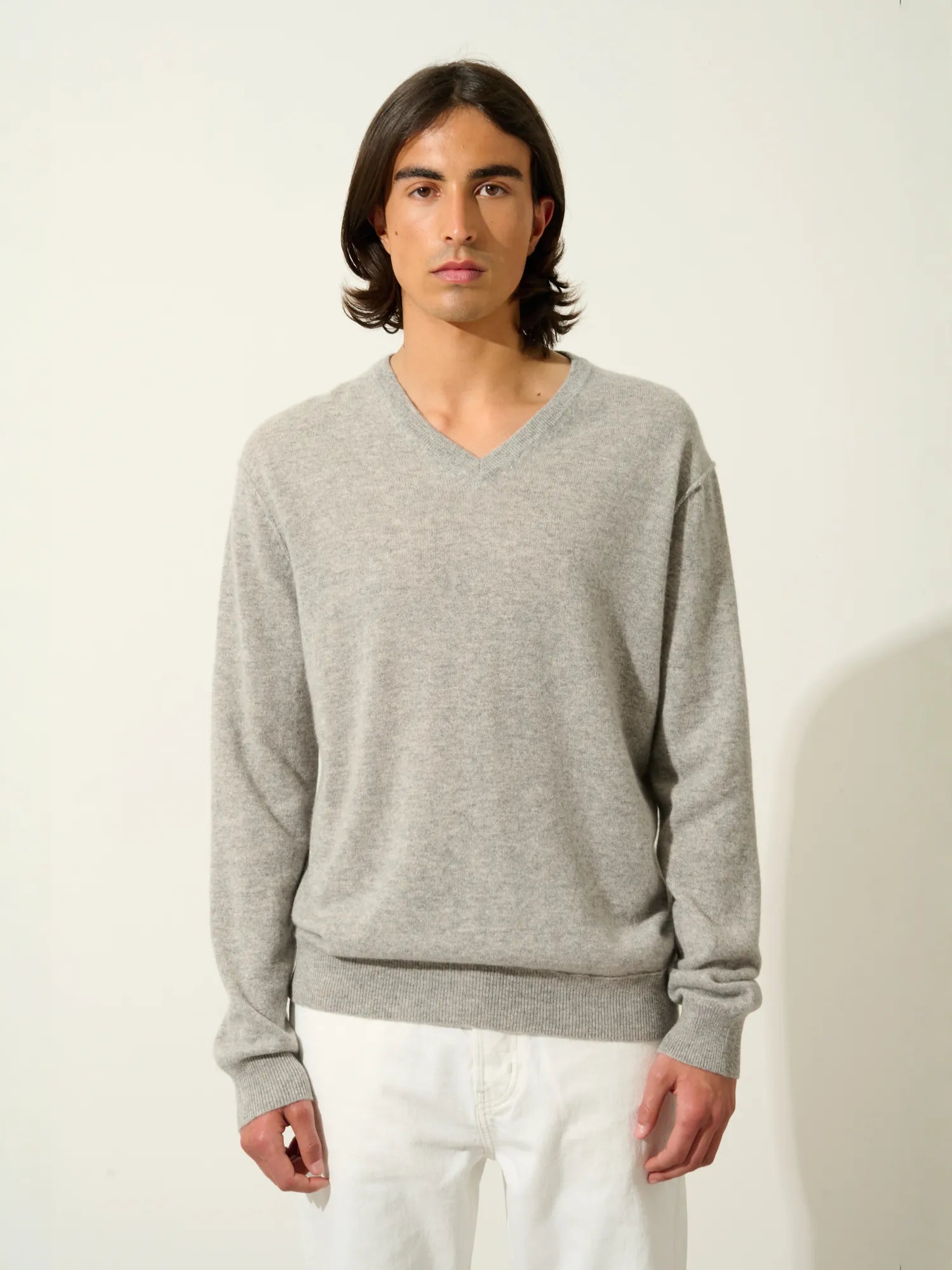 TIMEO pull col V nuage chiné