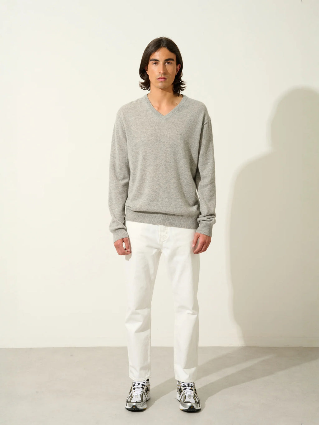 TIMEO pull col V nuage chiné