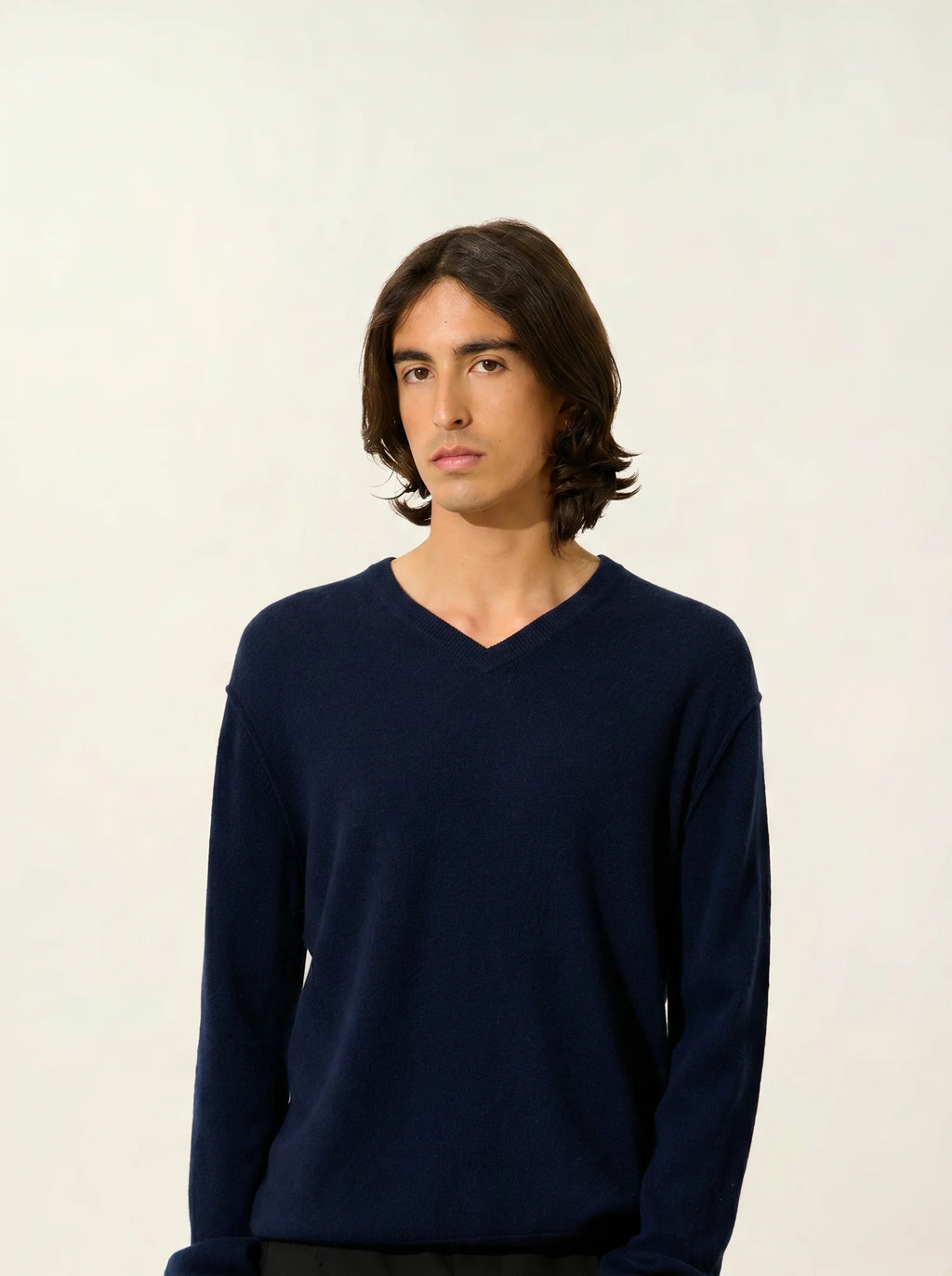 TIMEO pull col V bleu marine