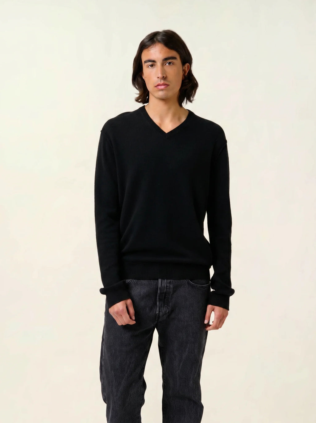 TIMEO pull col V noir