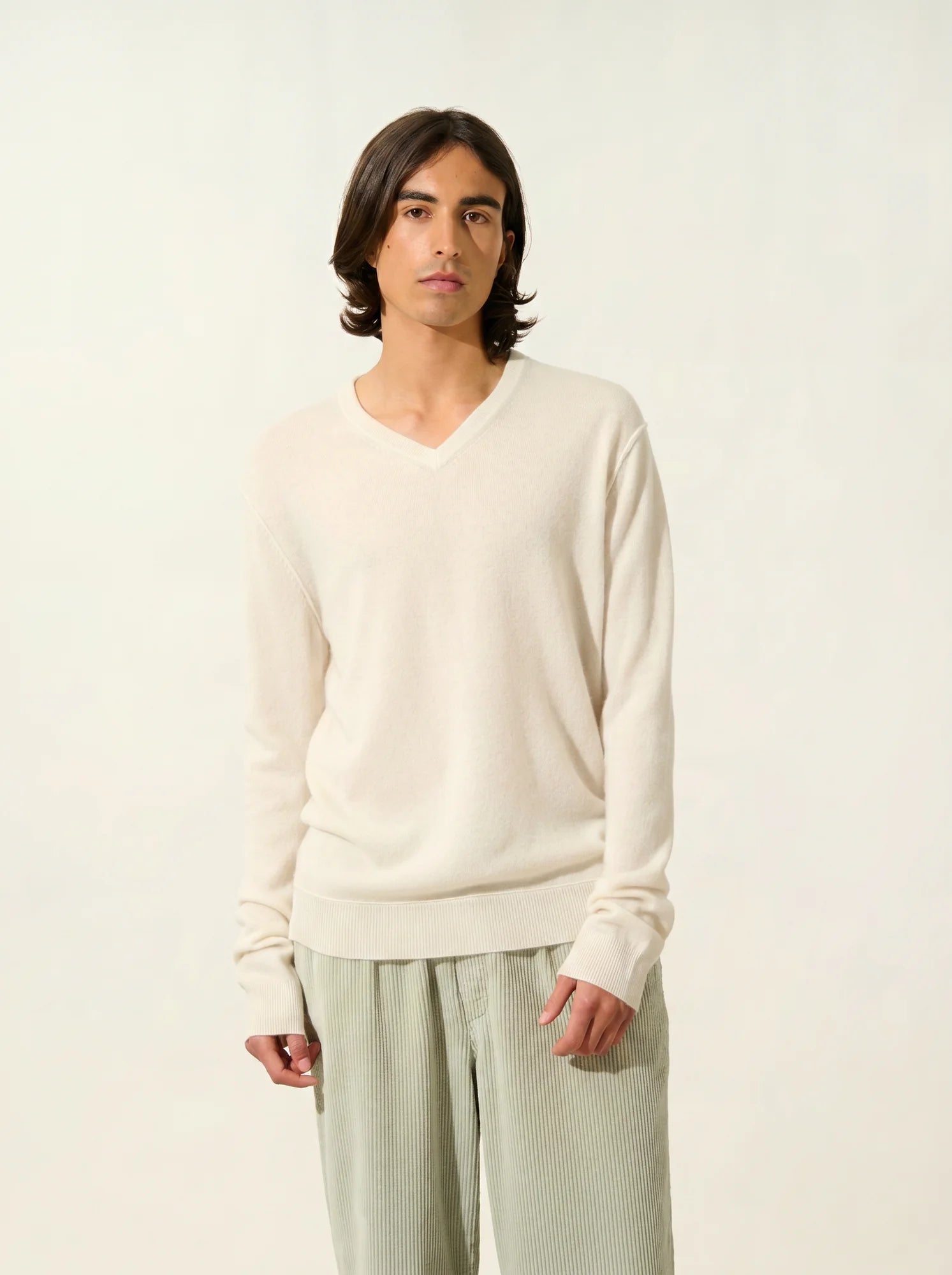 TIMEO pullover v-ausschnitt elfenbein