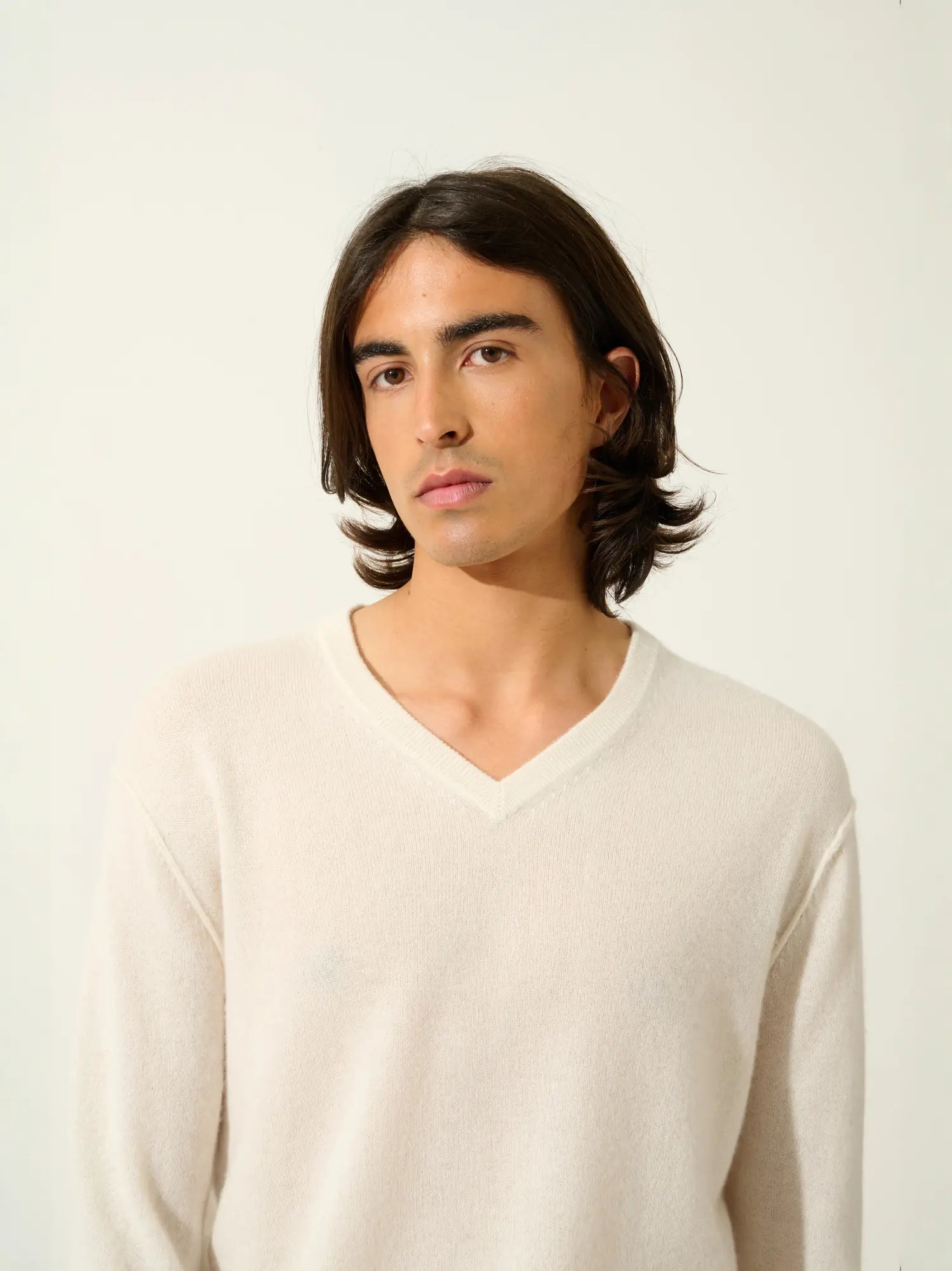 TIMEO pullover v-ausschnitt elfenbein