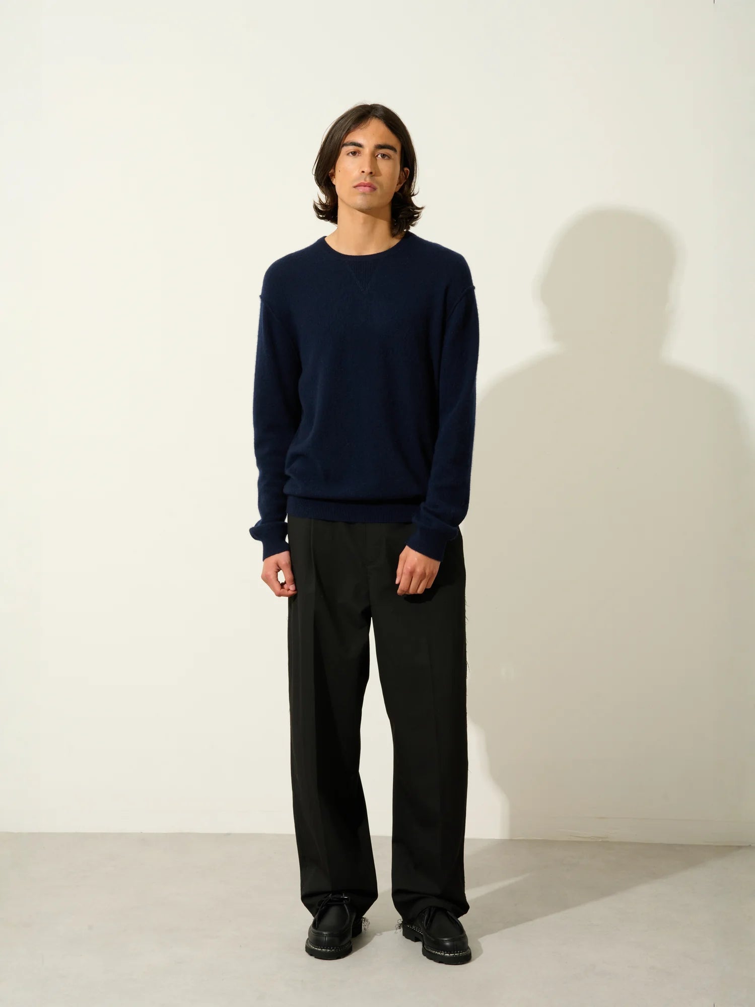 NOLAN pull col rond bleu marine