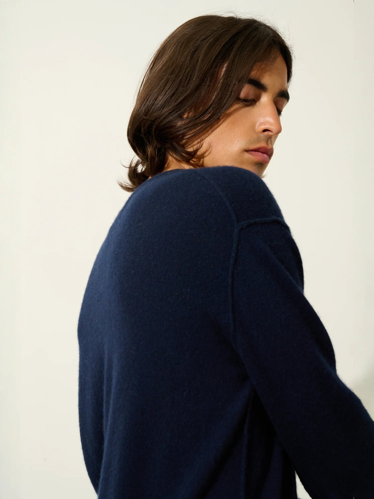 NOLAN pull col rond bleu marine