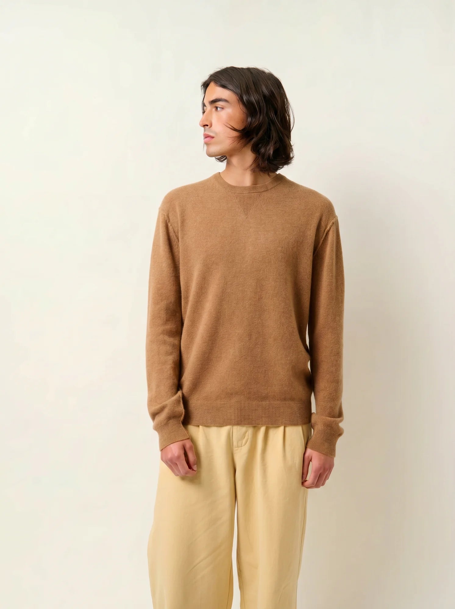 NOLAN pullover rundhalsausschnitt haselnuss