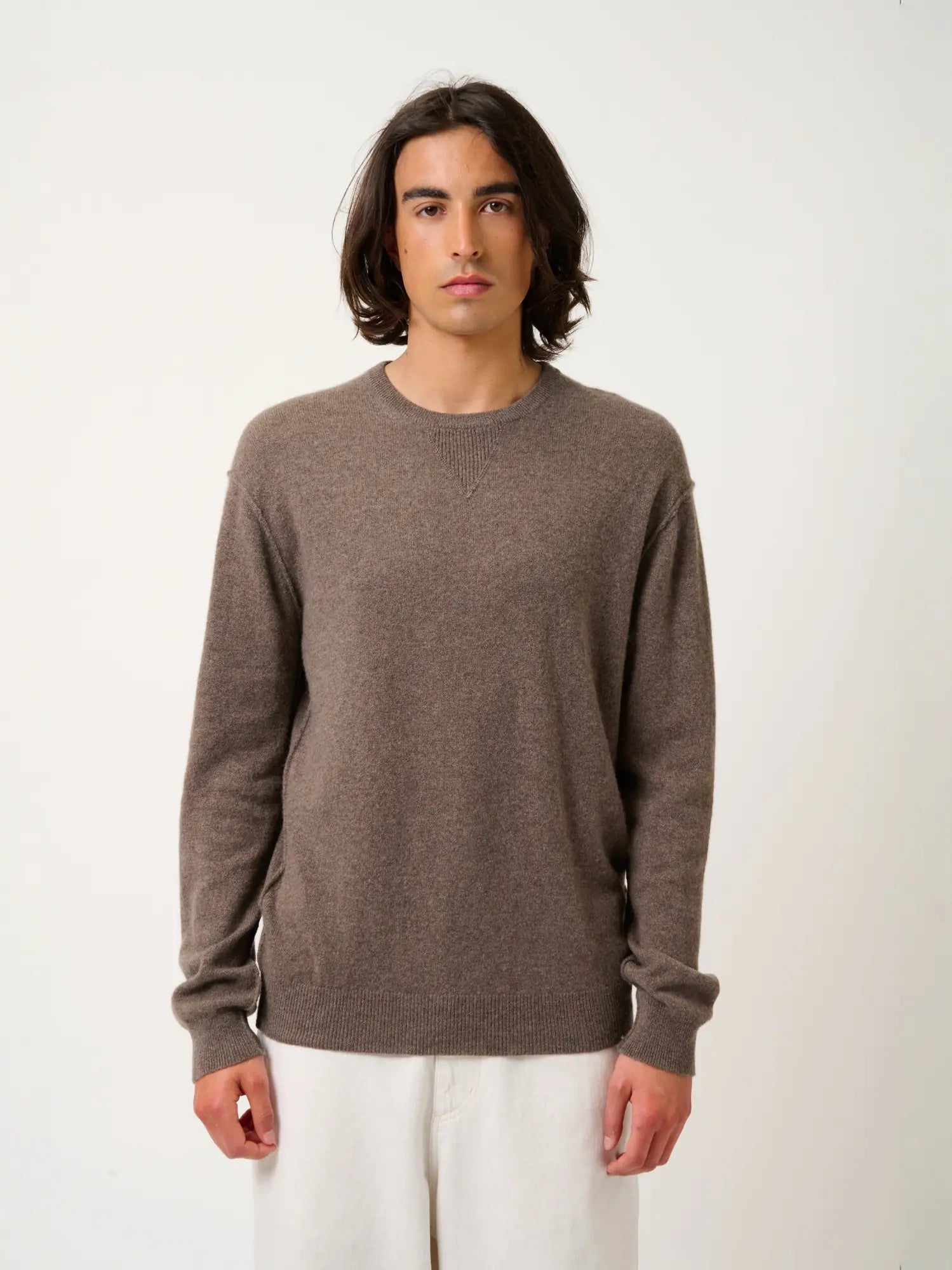 NOLAN sweater crew neck heather taupe