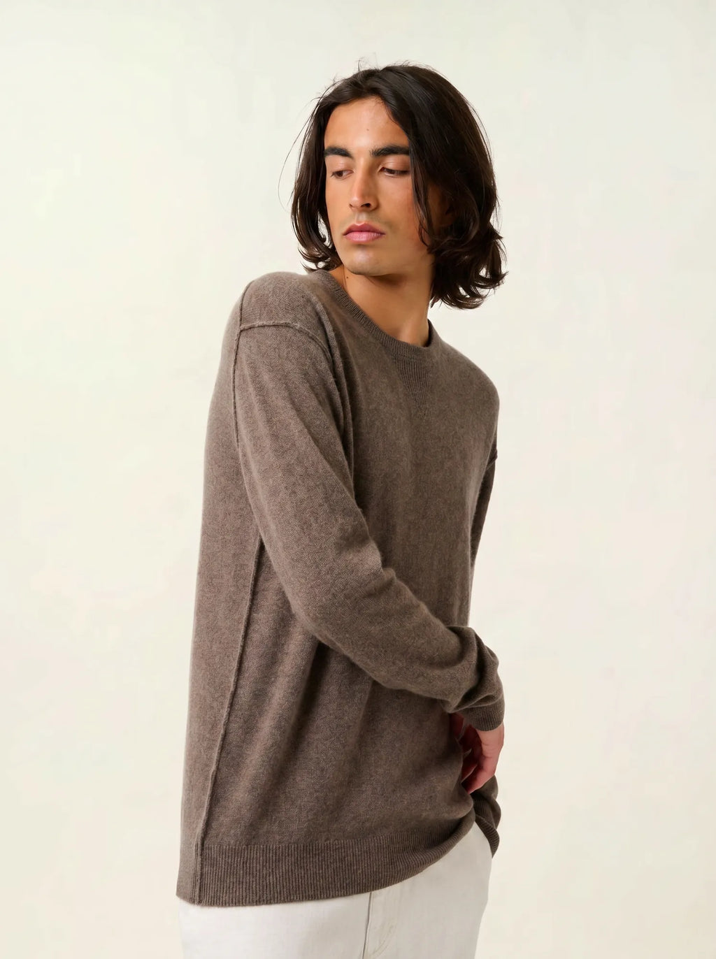 NOLAN sweater crew neck heather taupe