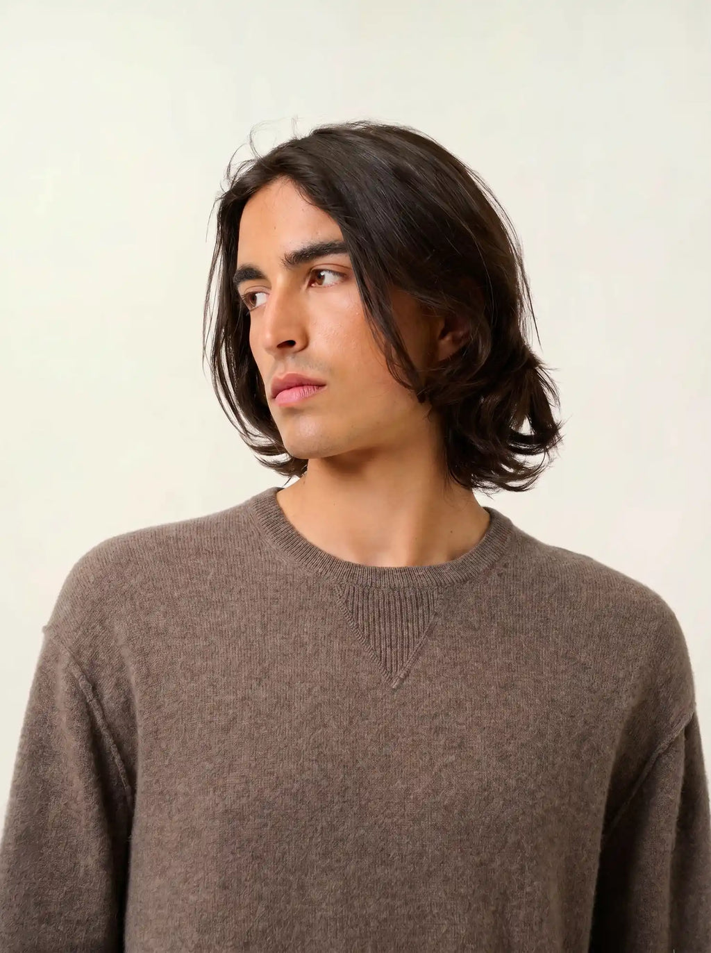 NOLAN sweater crew neck heather taupe