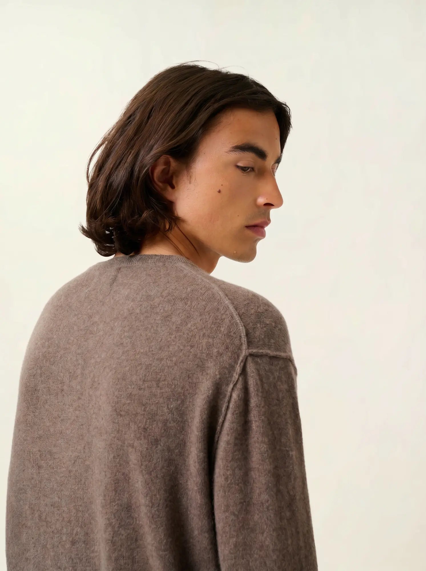 NOLAN sweater crew neck heather taupe