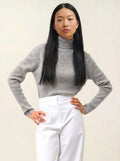 SUZIE pull col roulé nuage chiné
