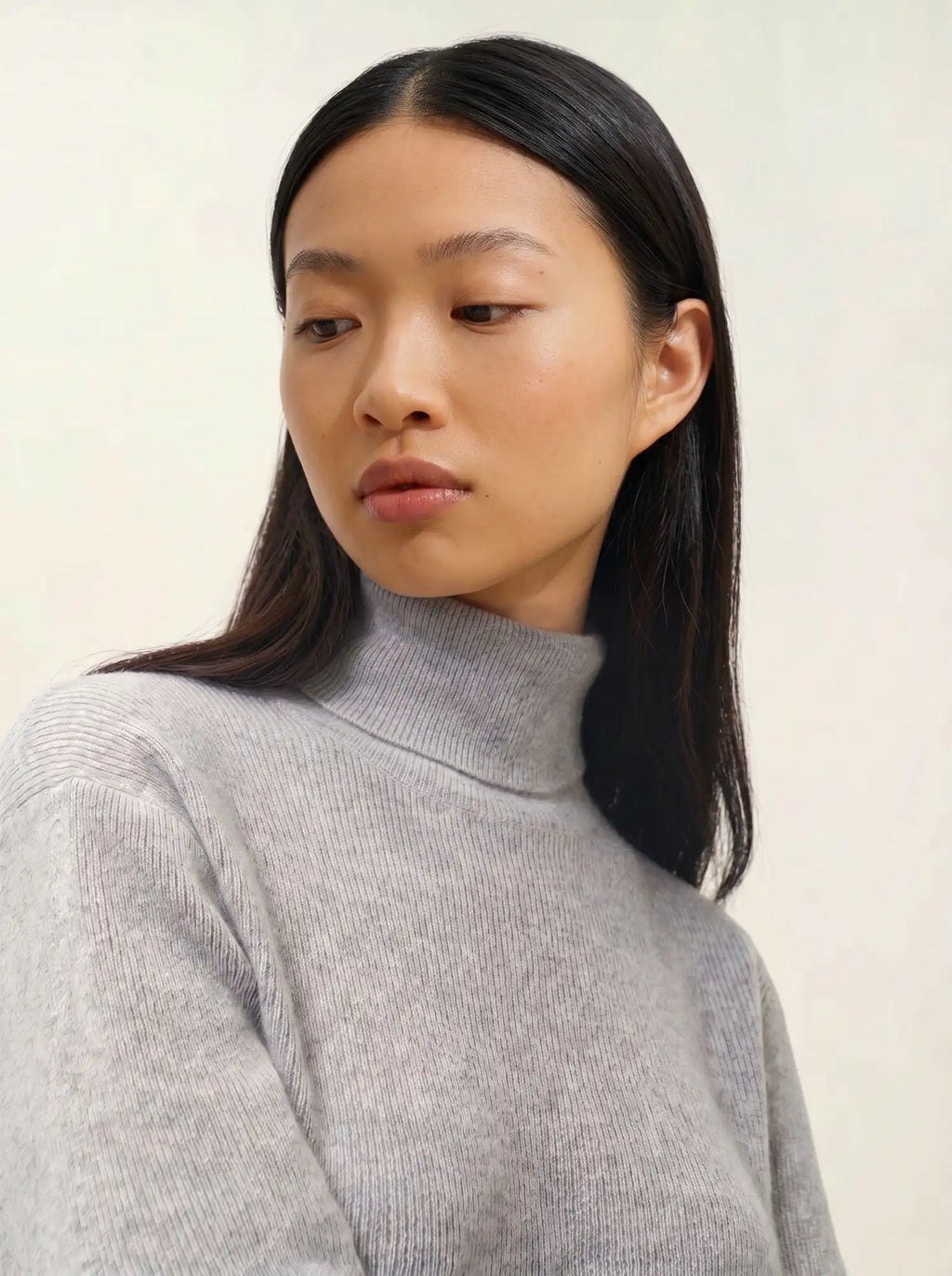 SUZIE pull col roulé nuage chiné