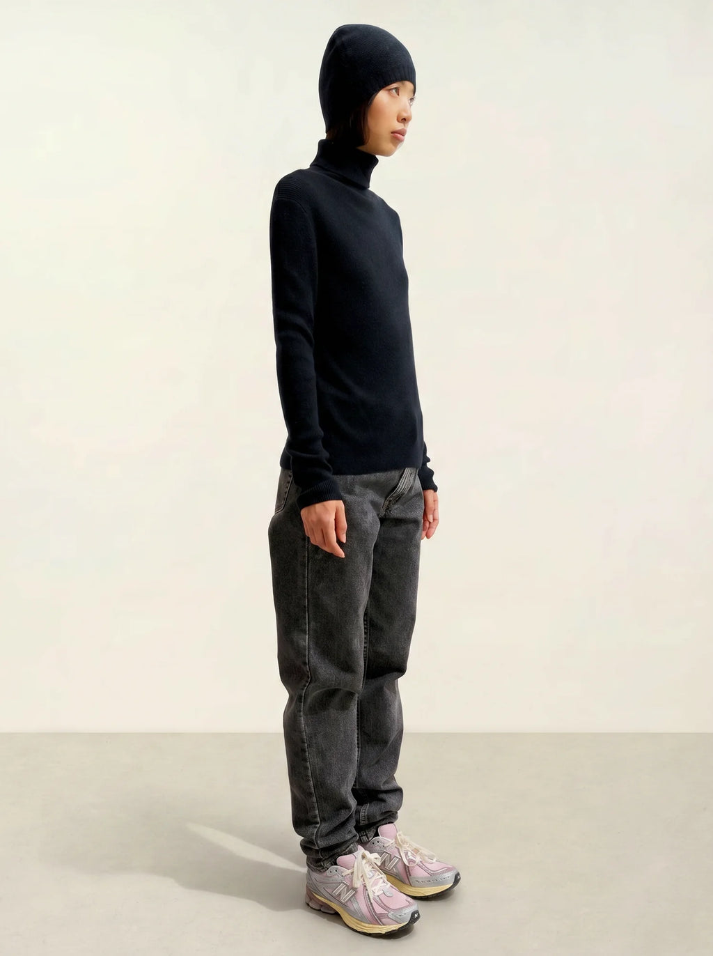 SUZIE pull col roulé noir