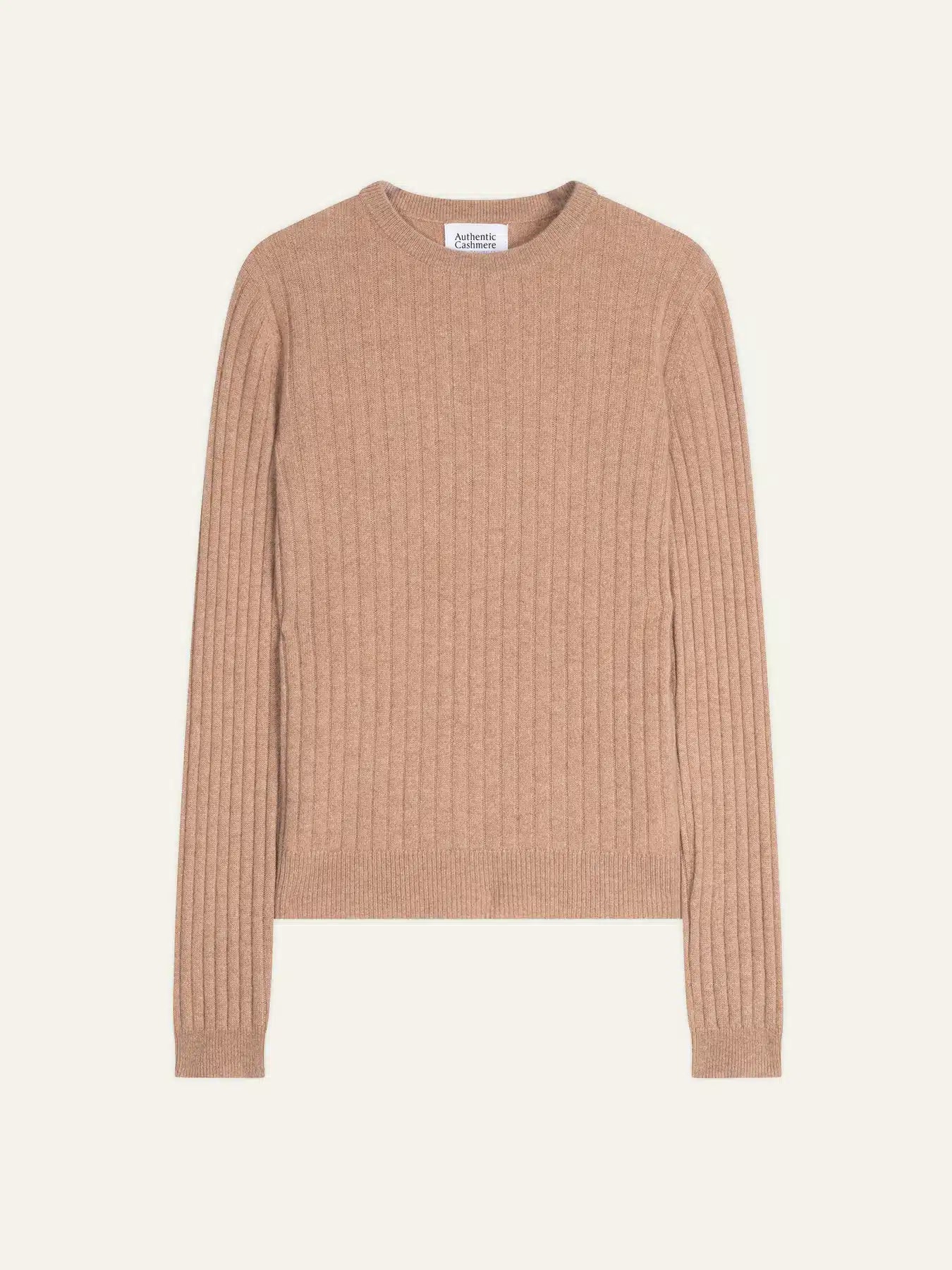 BELLA Pullover Rundhalsausschnitt Camel meliert