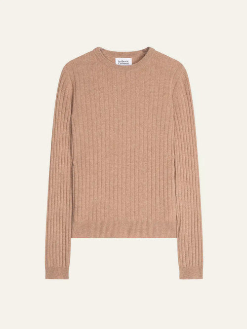 BELLA sweater crew neck heather camel