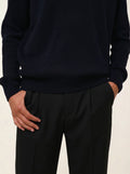 VICTOR pull col V 4 fils bleu marine