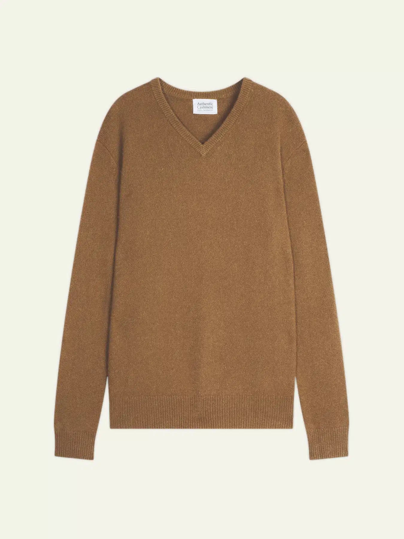 VICTOR pull col V 4 fils noisette