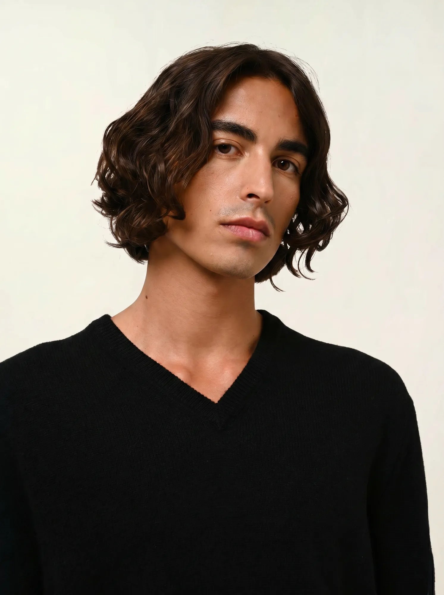 VICTOR pull col V 4 fils noir