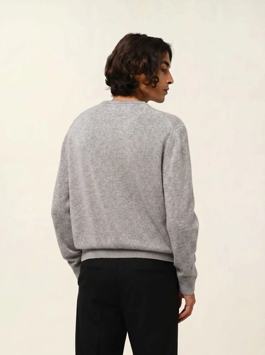 VICTO pull col rond 4 fils nuage chiné
