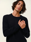 VICTO pull col rond 4 fils bleu marine
