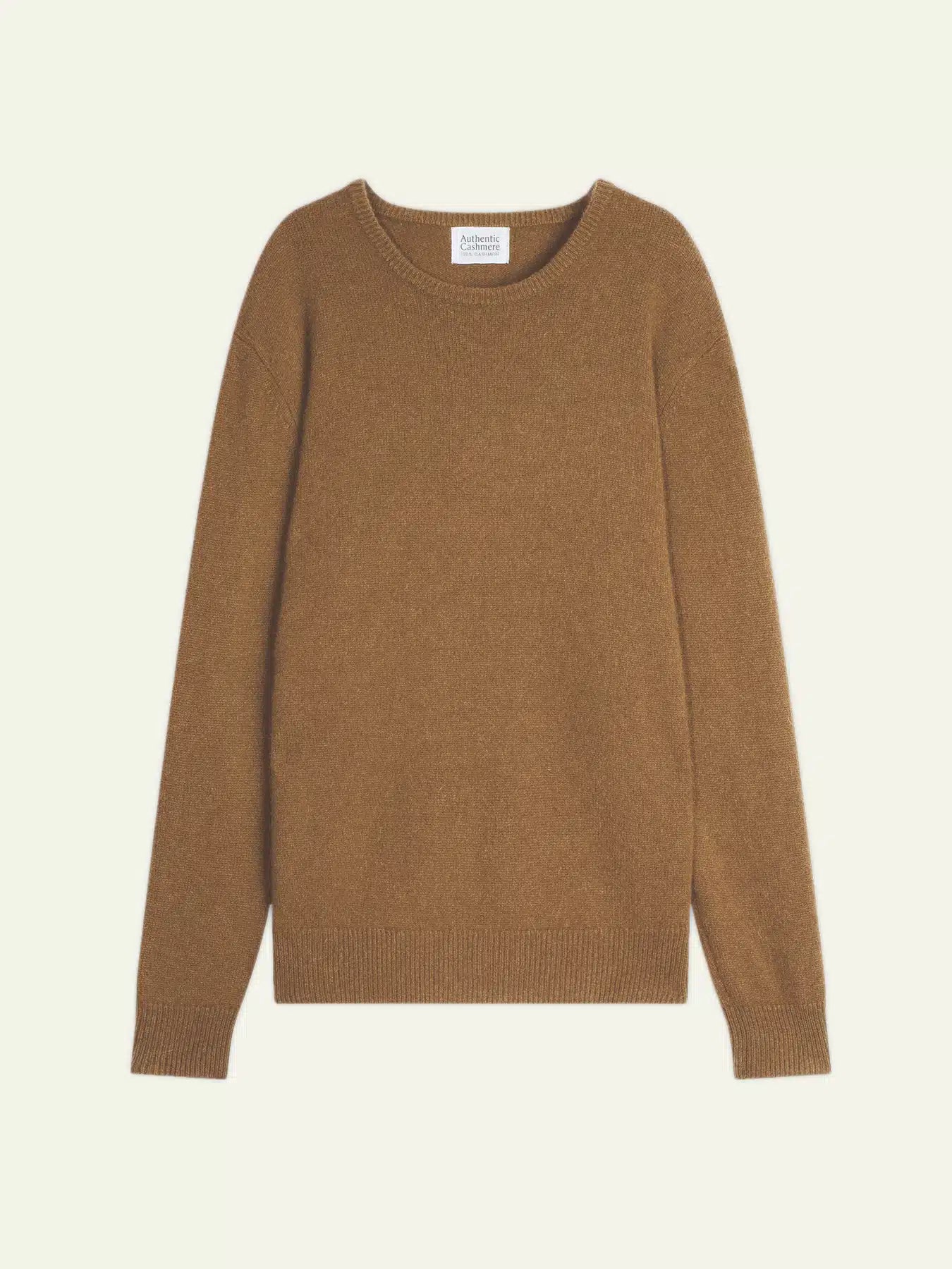 VICTO pull col rond 4 fils noisette