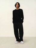 VICTO pull col rond 4 fils noir