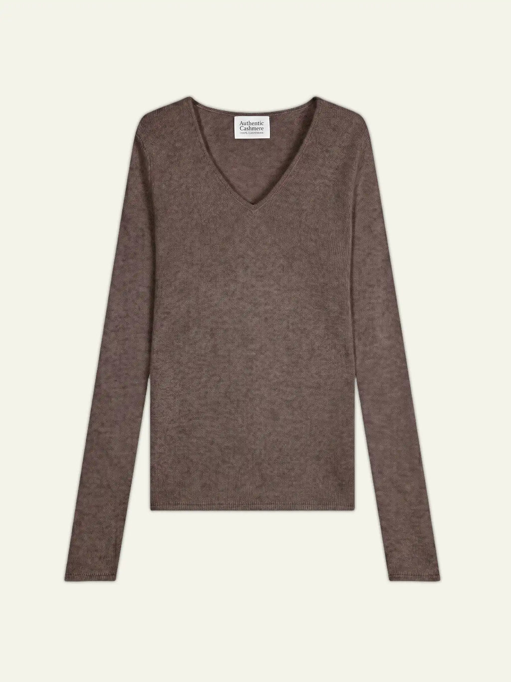 CHELSEA pull col V 4 fils taupe chiné