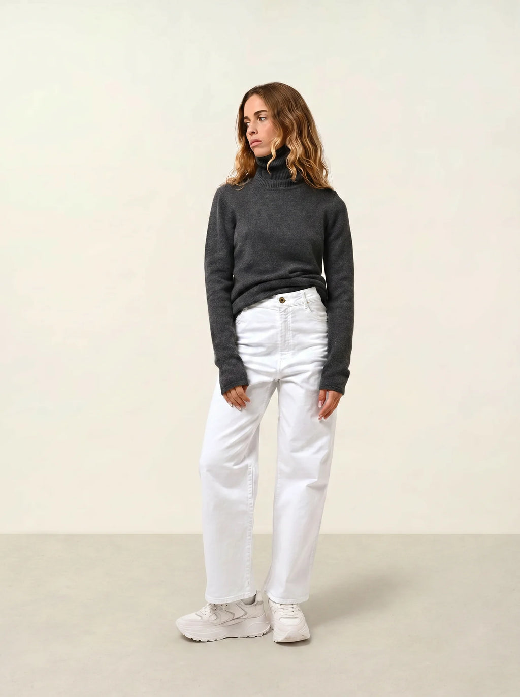 TED pull col roulé 4 fils anthracite chiné