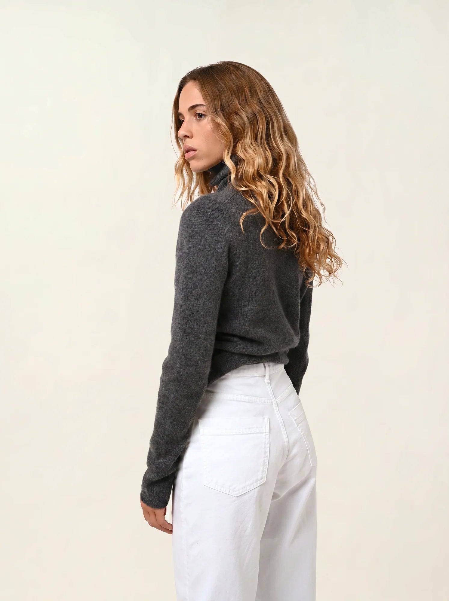 TED pull col roulé 4 fils anthracite chiné