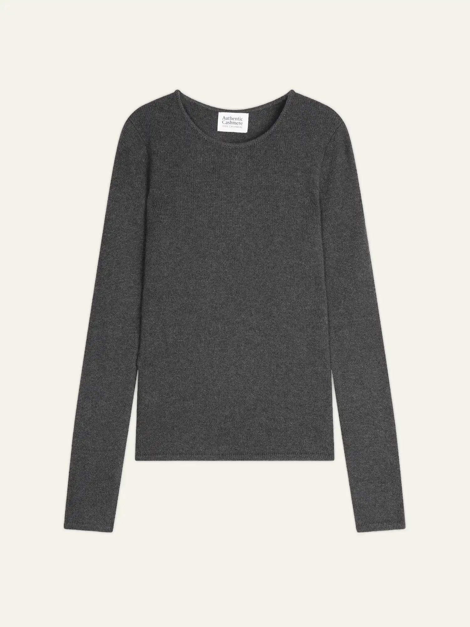 IVY pull col rond 4 fils anthracite chiné