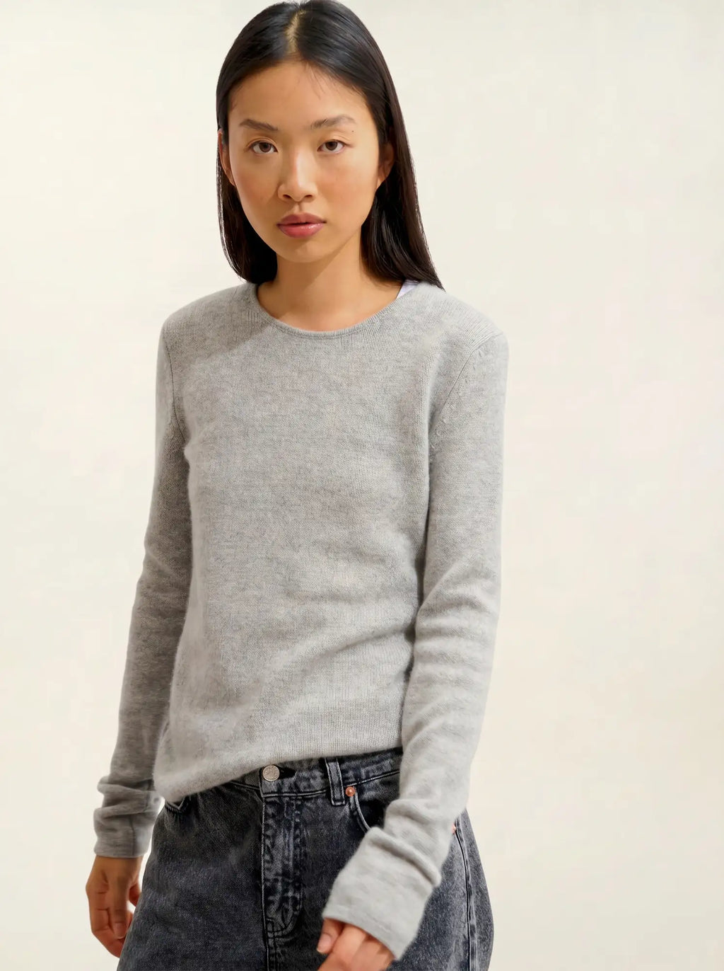 IVY pull col rond 4 fils nuage chiné